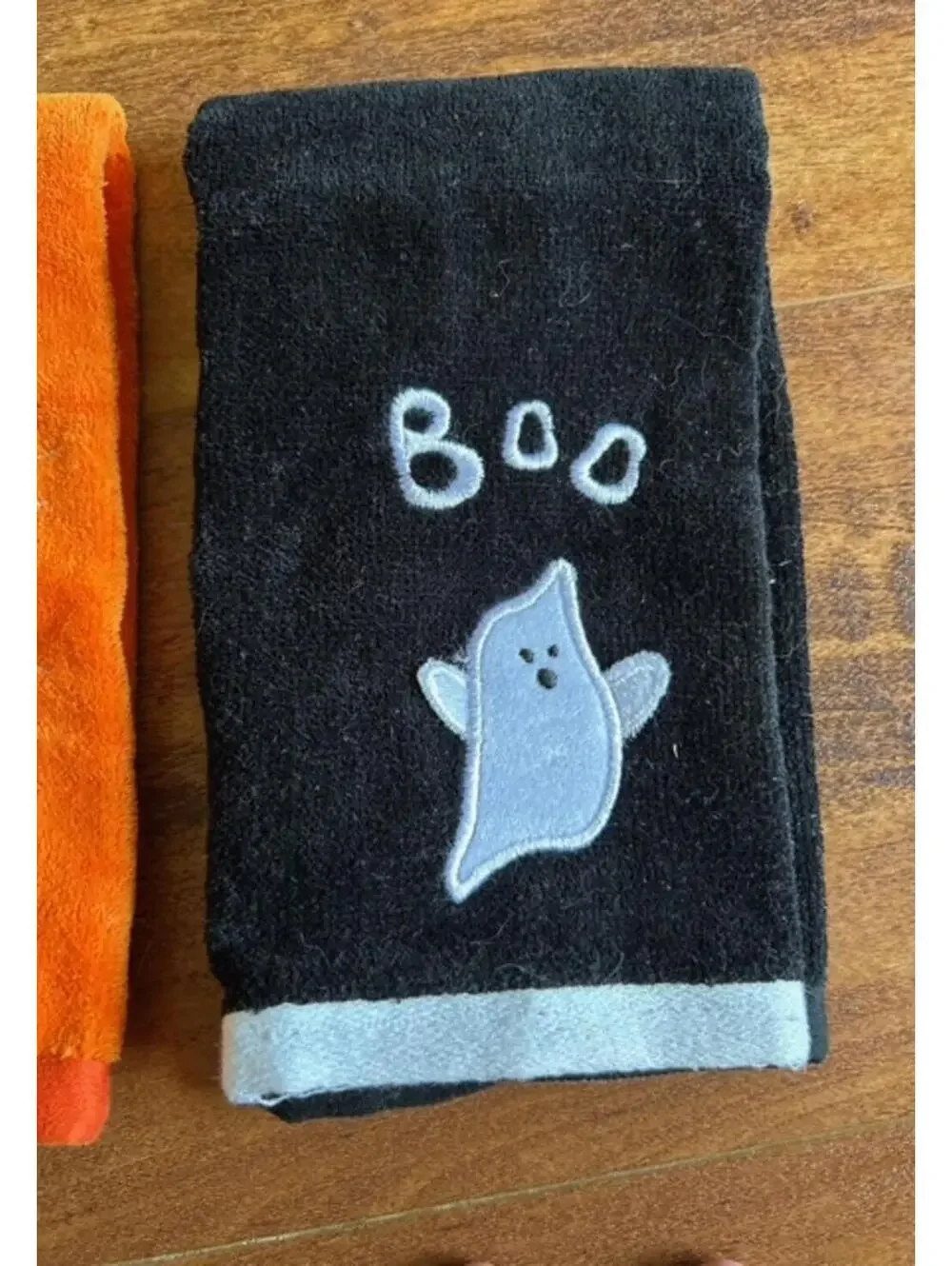 Set of 3 Halloween Themed Hand Towels with Pumpkin, Spider, and Ghost Designs